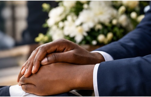 Supportive hands in a quiet moment